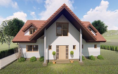 stavební pozemek s projektem rodinného domu 403