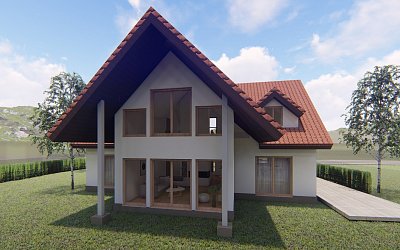 stavební pozemek s projektem rodinného domu 404