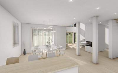 stavební pozemek s projektem rodinného domu 407